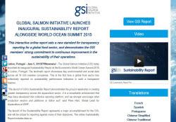 Global Salmon Initiative Launches Inaugural Sustainability Report Alongside World Ocean Summit 2015