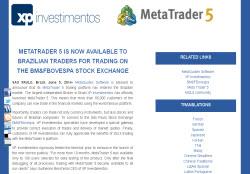 MetaTrader 5 is now available to Brazilian traders for trading on the BM&FBovespa Stock Exchange 